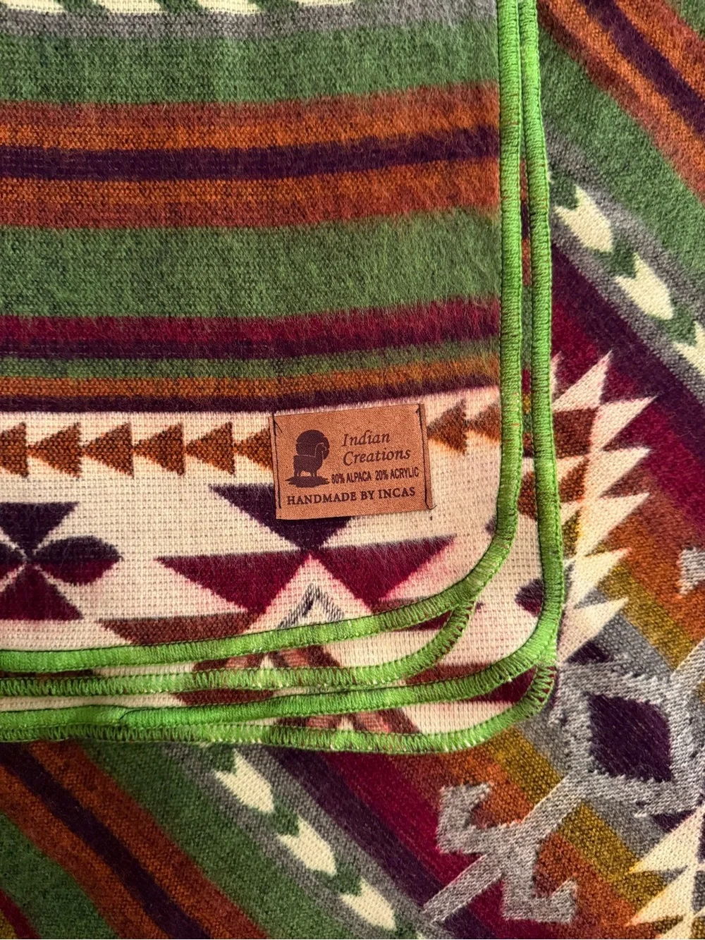 Handmade Alpaca blanket reversible